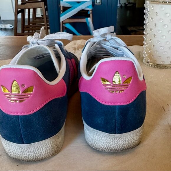 Adidas Gazelle Women’s Sneakers Navy Pink Suede Size 6.5 - Picture 7 of 8